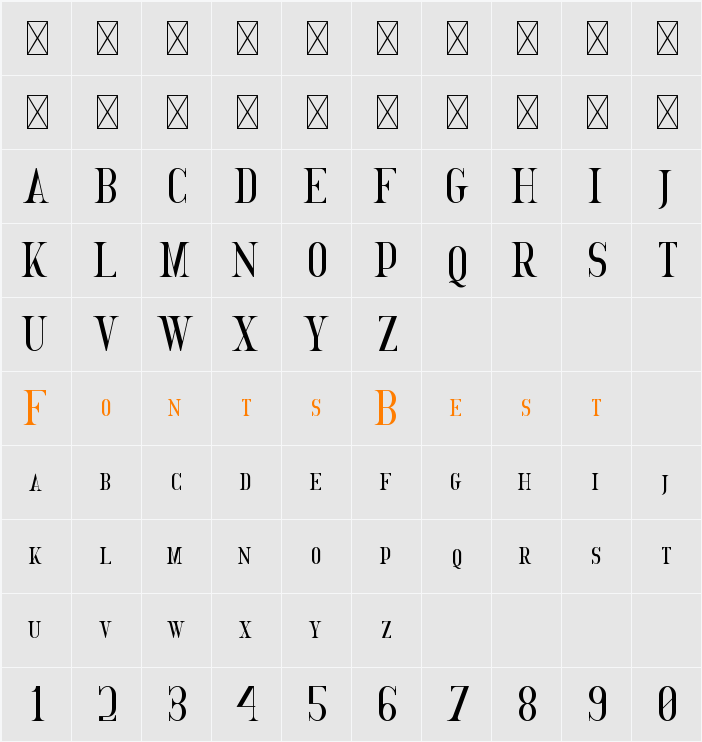 GoldenBird Down Character Map