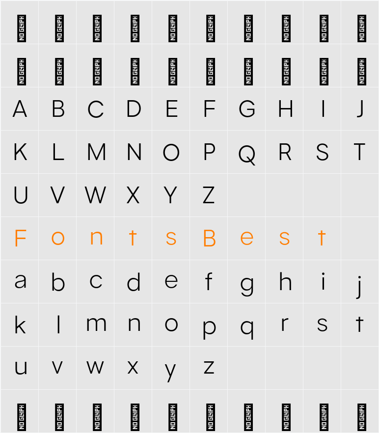 Garmit Light Character Map