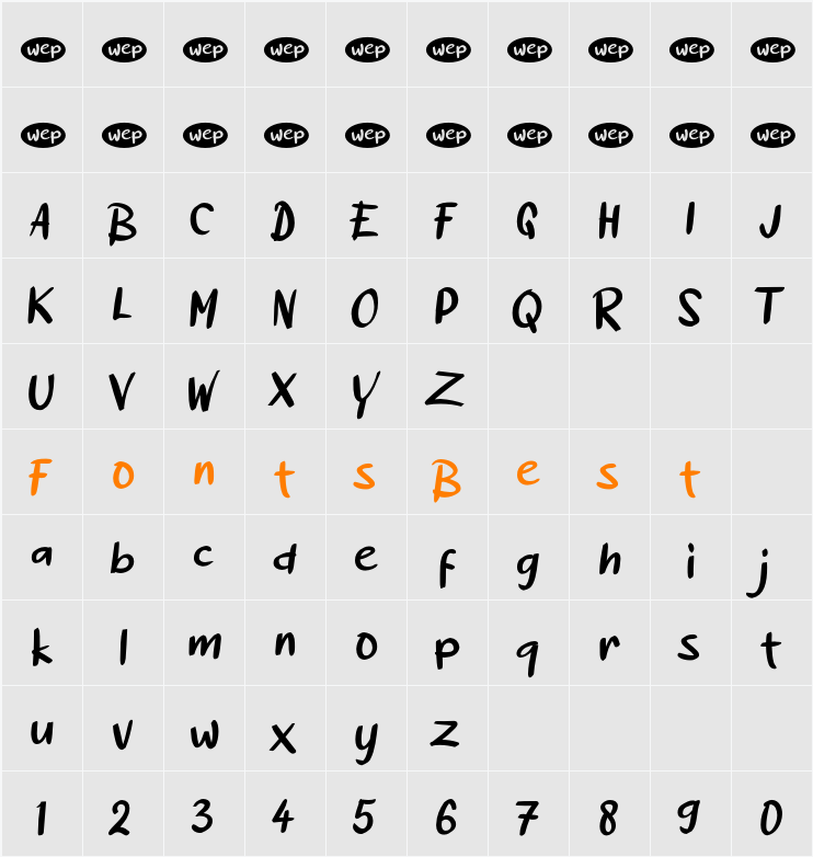 a Acakadut Character Map