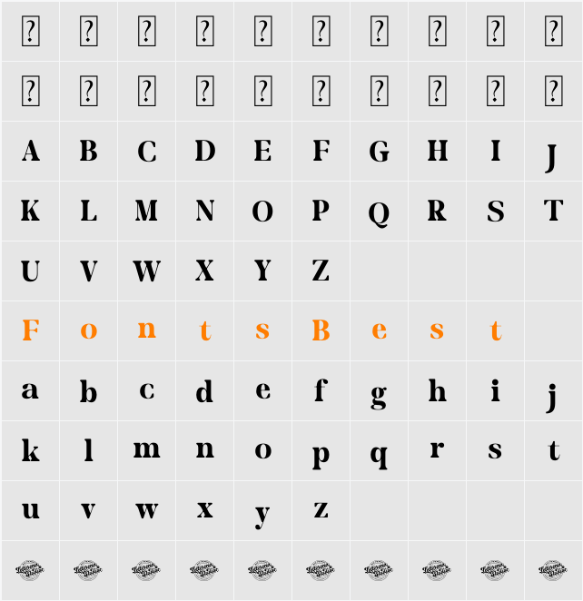 Merifto DEMO VERSION Character Map