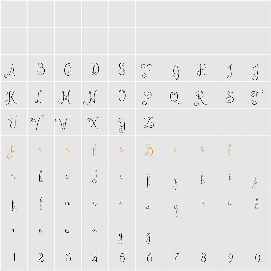 Australian Script Character Map