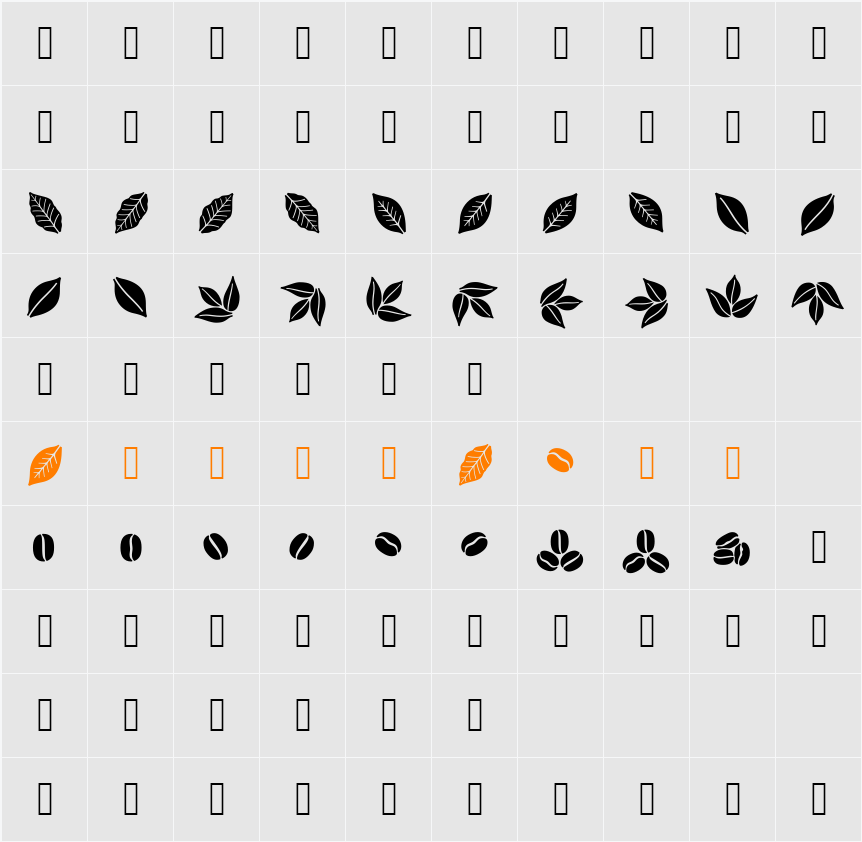 Aromatron Ornaments Character Map