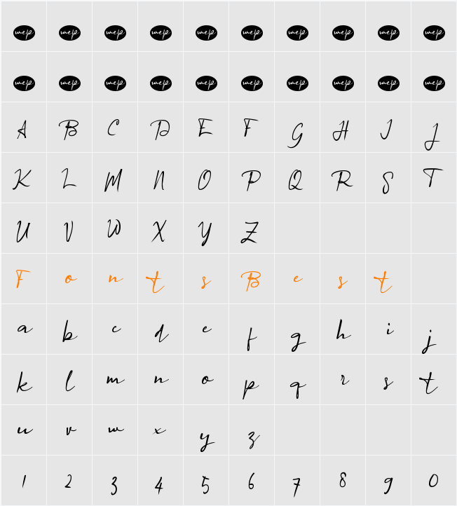 a Agreement Signature Character Map