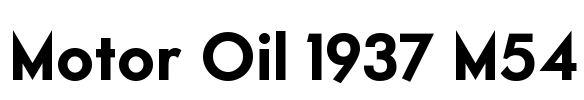 Motor Oil 1937 M54 Font Image