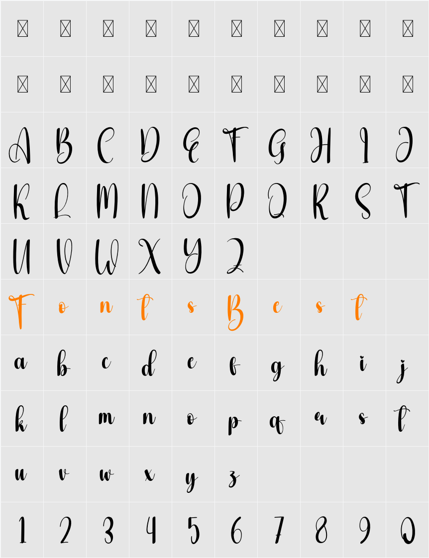 Adventener Character Map
