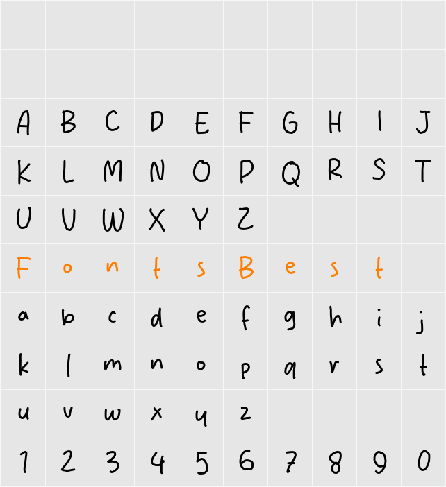 Simple Letter Character Map