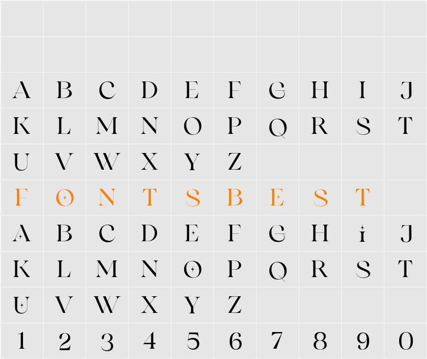 Rosie Brown Serif Demo Character Map