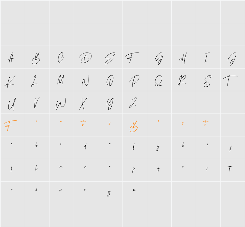 Arteknilo Free Font Character Map