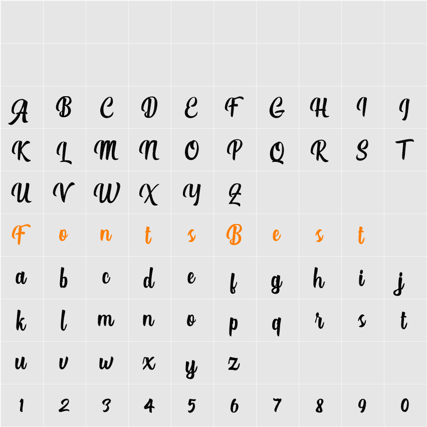 Authentic Script Rough Character Map