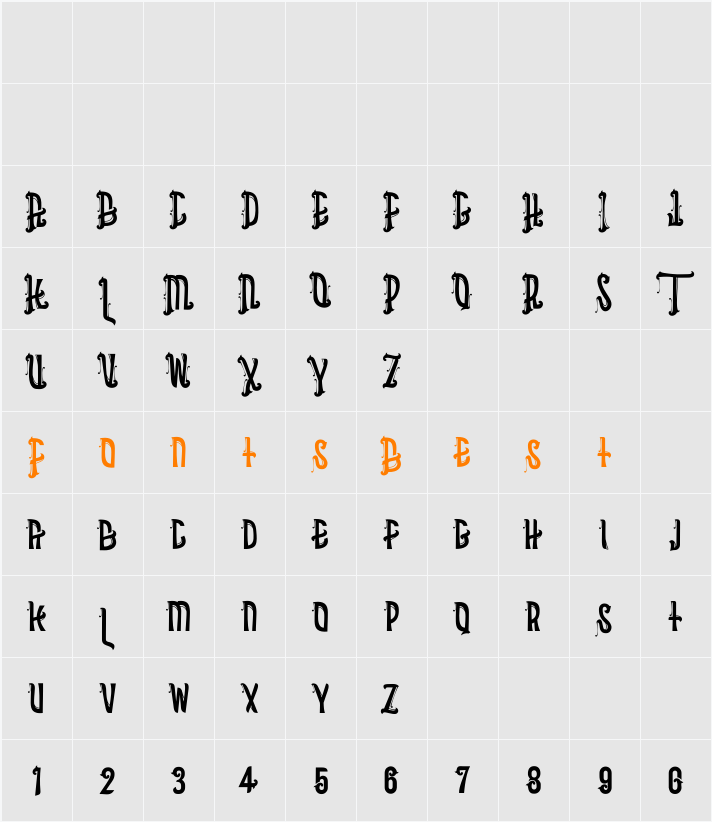 Asbak Character Map