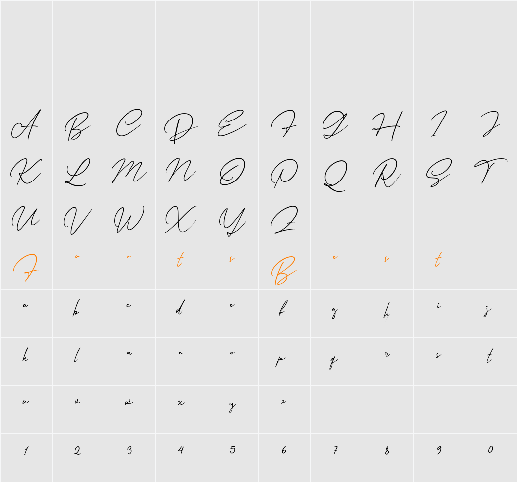 Auturium DEMO Character Map