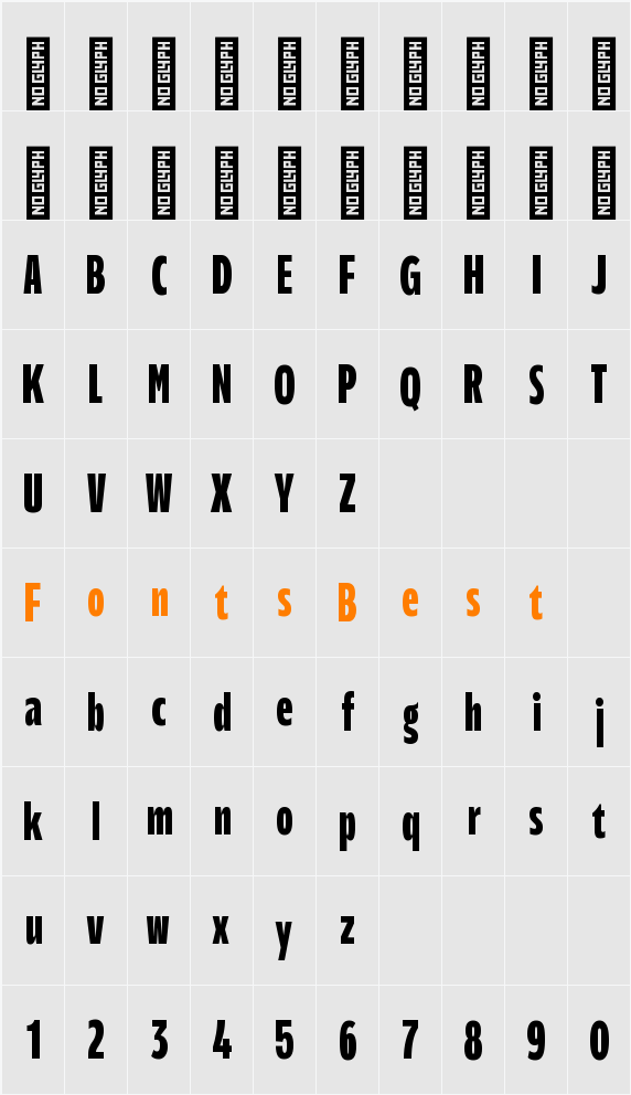 Performa Cm SemiBold Character Map