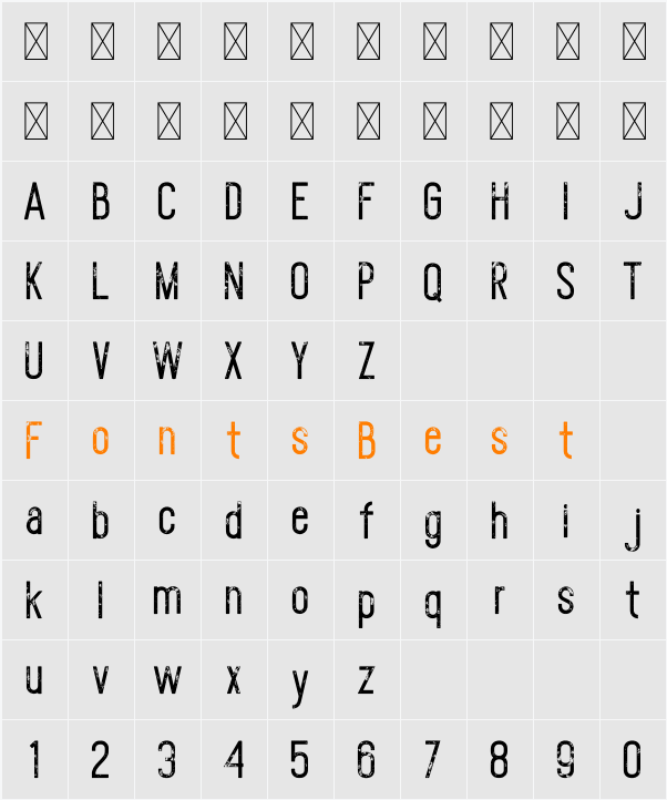 Rolever Texture Semibold Character Map