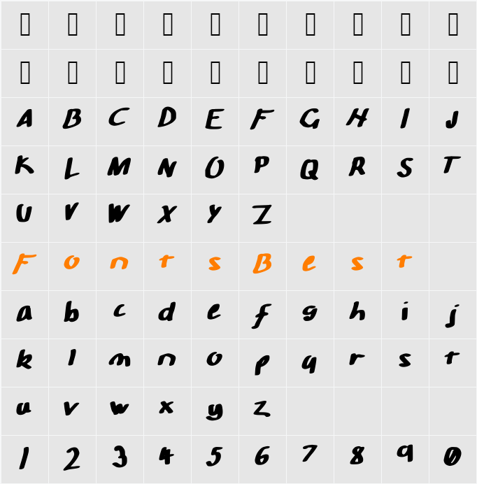 Bad_handwriting Character Map