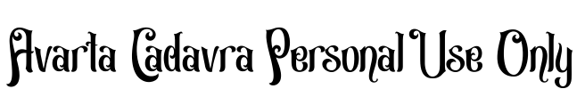 Avarta Cadavra Personal Use Only