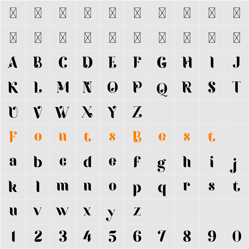 Arka Typeface DEMO Character Map