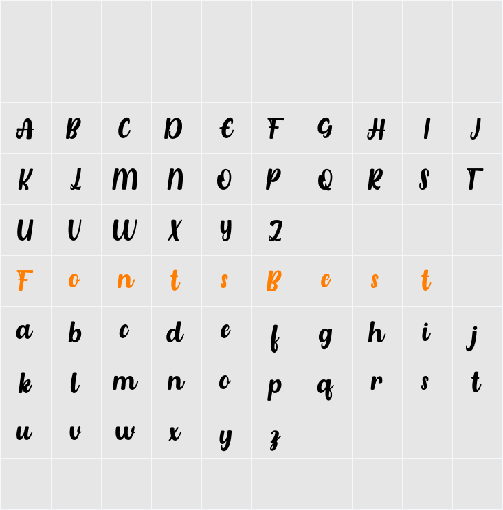 Azarita Italic FREE Character Map