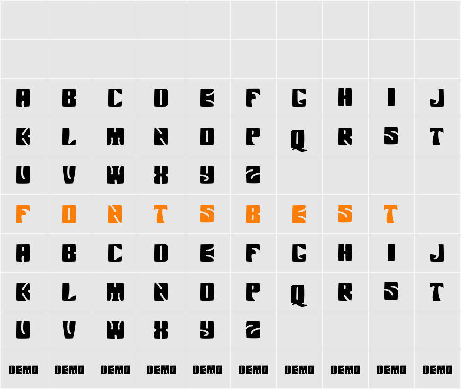 Arthos demo Character Map