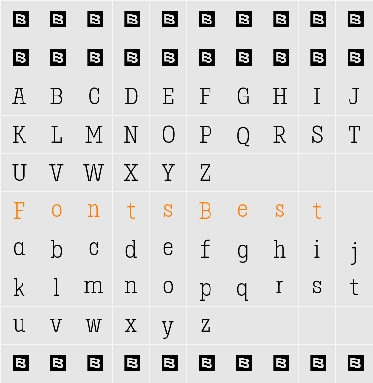 Birdwood Trial Light Character Map