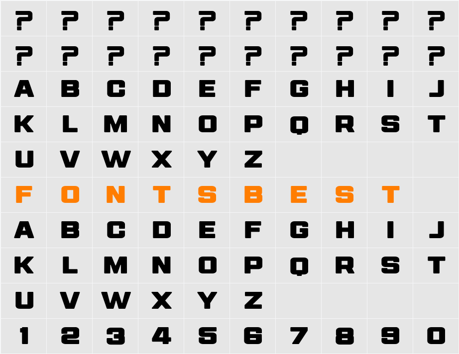 FULLDOZER Extra Character Map
