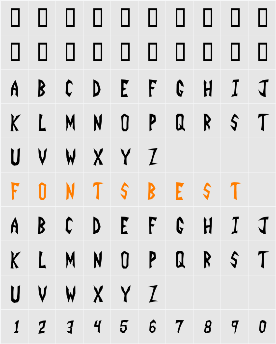 INVADER Character Map