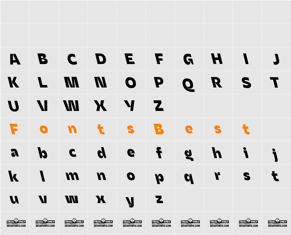 Asgard Trial Xbold Backslant Character Map