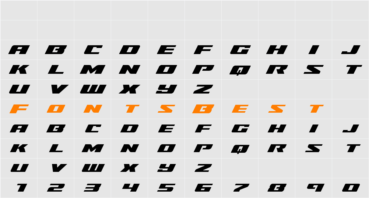 Super Brigade Expanded Character Map