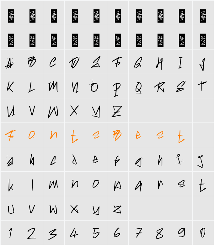 h Hardtagz Character Map