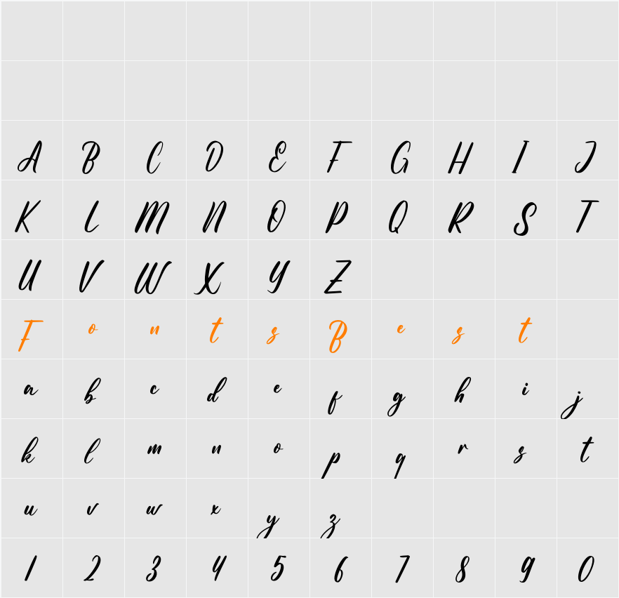 Aulletta Character Map