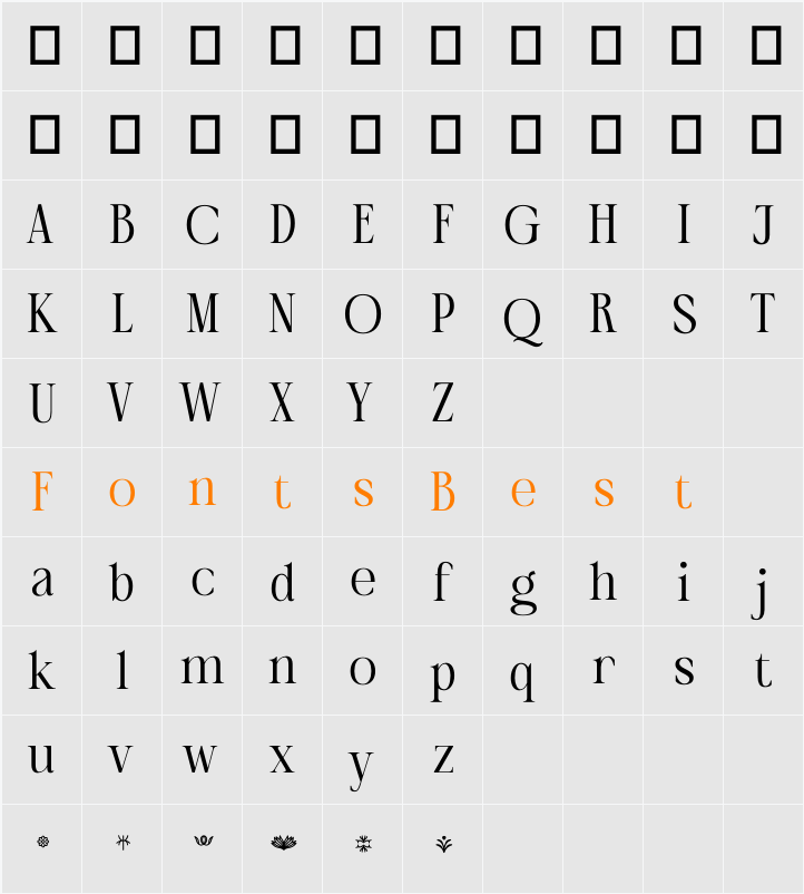 Amarieta Personal Use Character Map