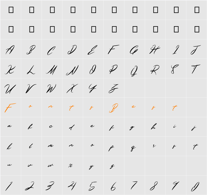 Nusaline Character Map