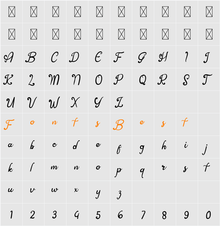 Asian Butterfly Character Map