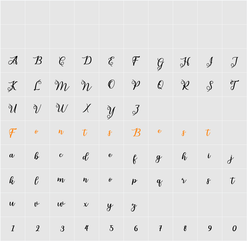adiline Character Map