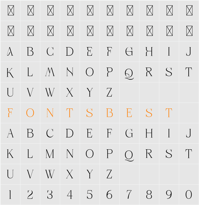 Aqala Display FREE Character Map