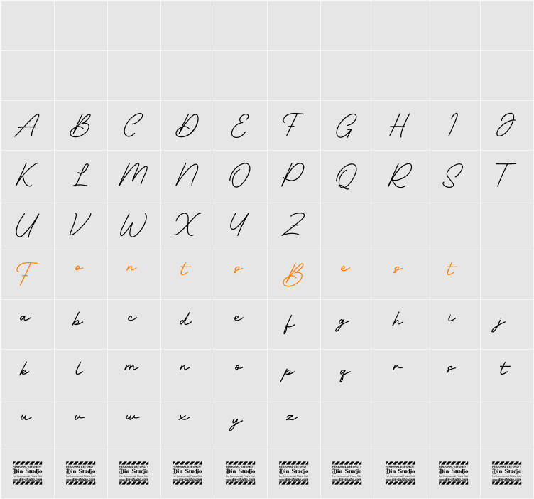 Barethelly Signature Personal U Character Map