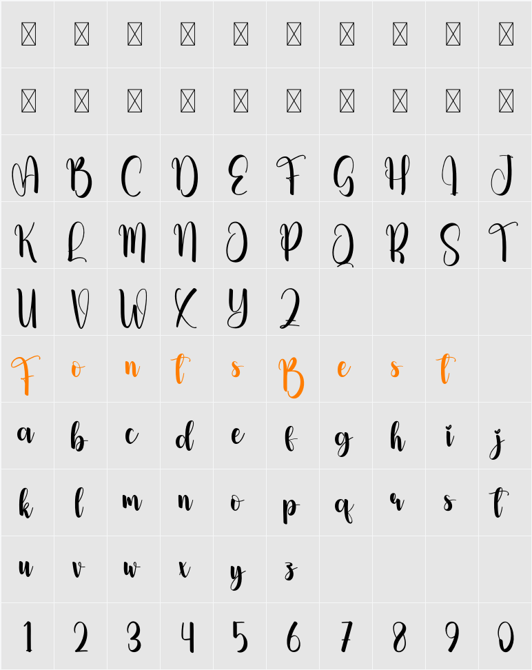 Simple Ornament Character Map