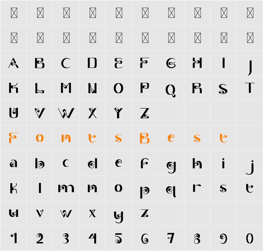 Midocean Character Map