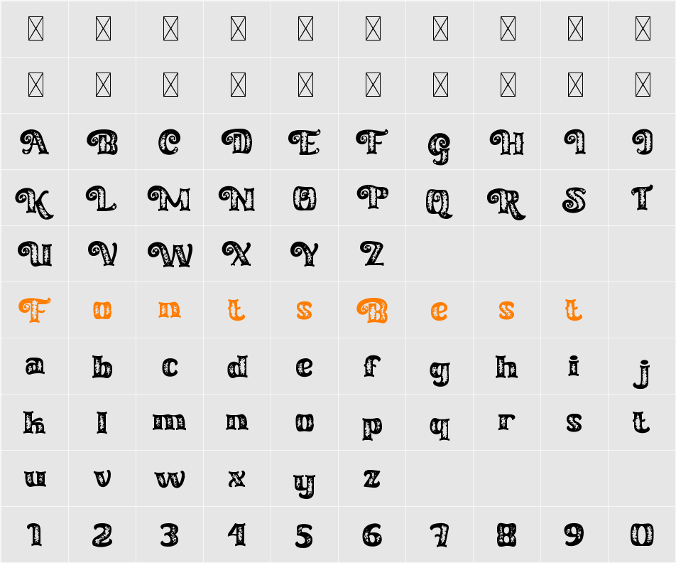 Curly Keken Texture Character Map