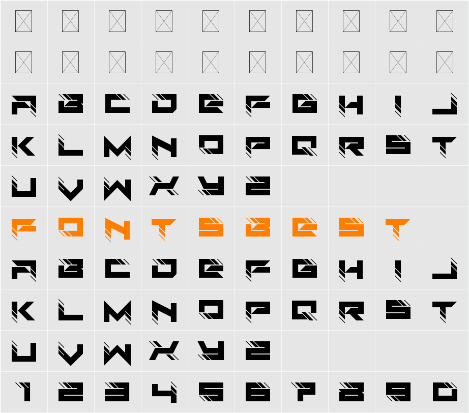 Auto Techno Character Map