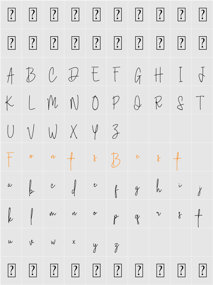 Australia Signature Character Map