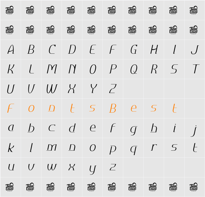 Daimor ExtLt Slant Character Map