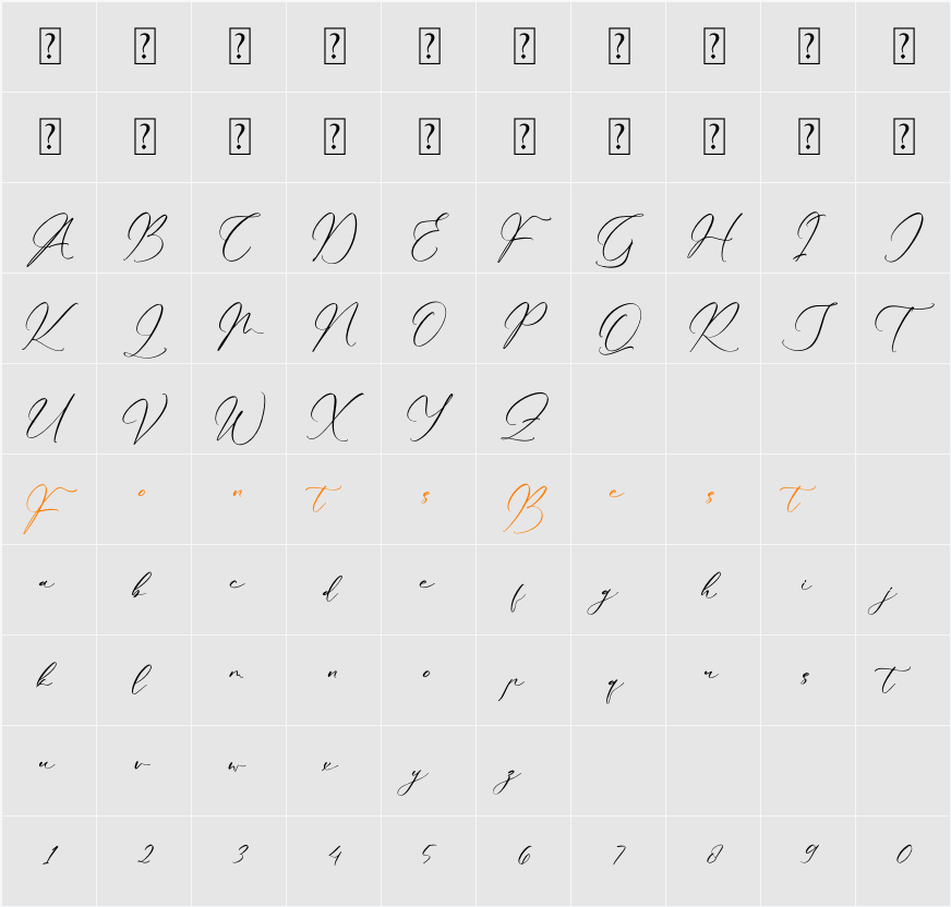 Qlouchester Westfild Character Map