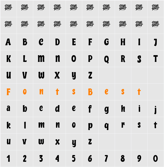 Perfect Delight 1992 Character Map