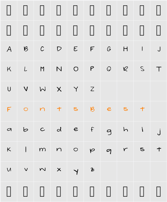 Arigabby Character Map