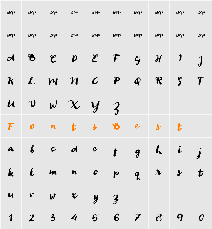 a Ancen Solutip Character Map
