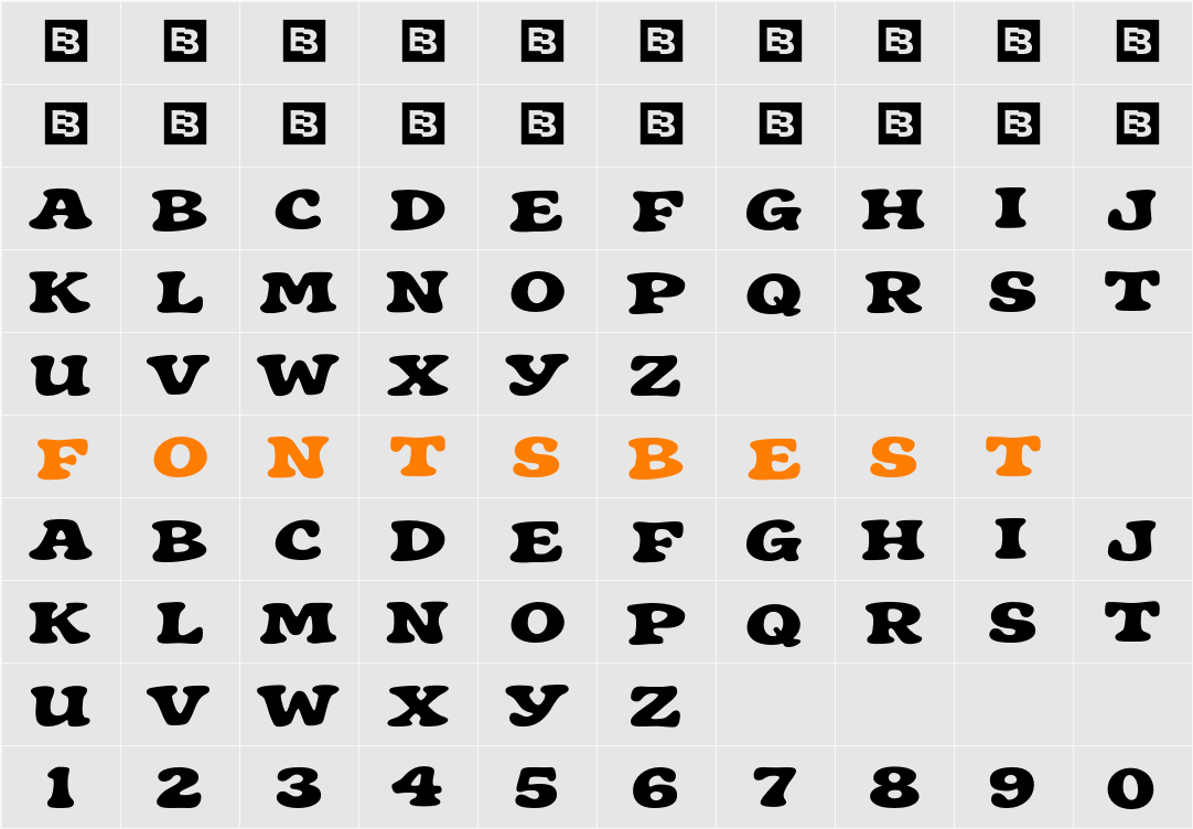 Hoblegum Character Map
