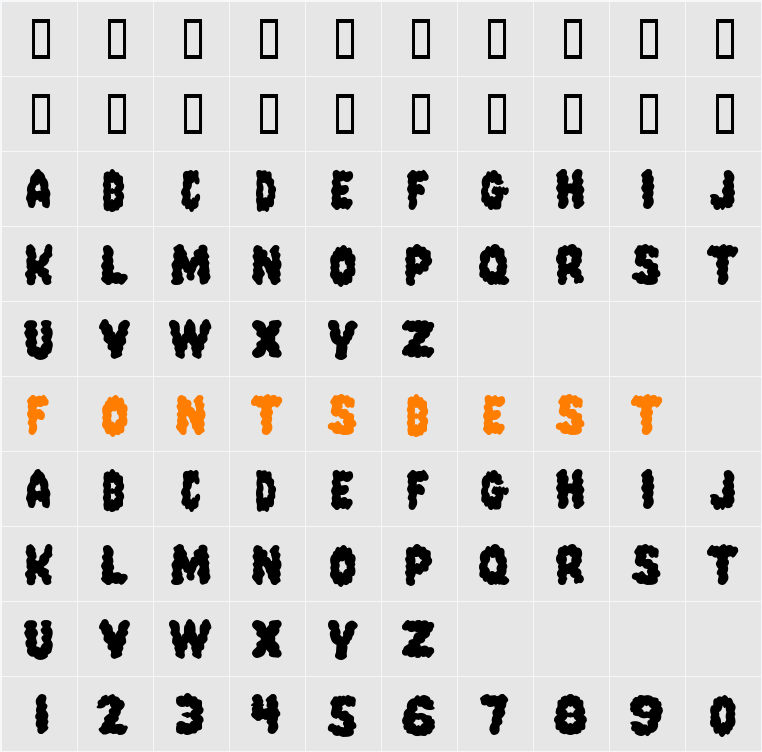 PinkCandyPopcornFont Character Map