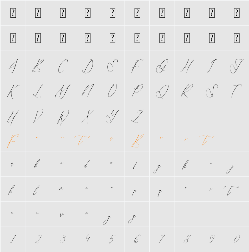 Velodicals Holysmith Character Map