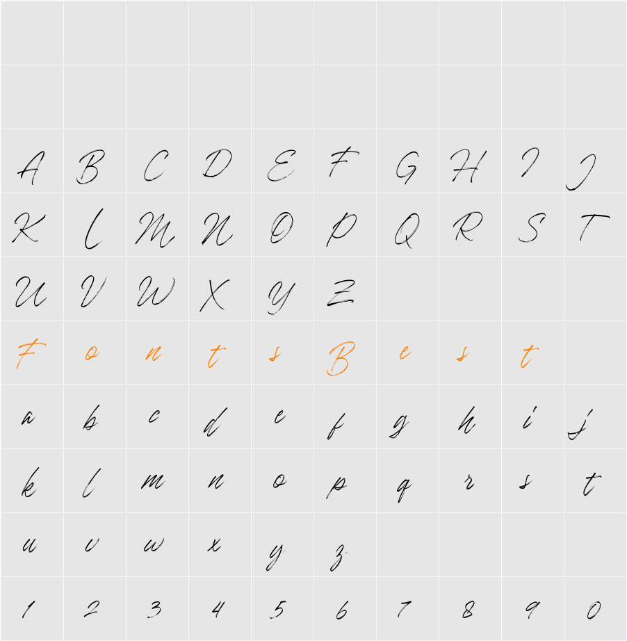 Khingston Regular Character Map