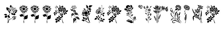 HFF Floral Stencil Font Image